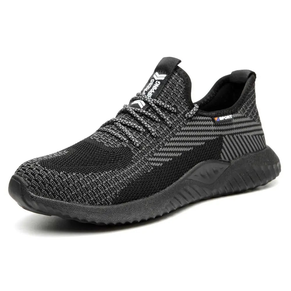 SUADEX Men Steel Toe Safety Work Shoes Breathable Lightweight Comfortable Industrial Construction Shoes Puncture Proof Antislip