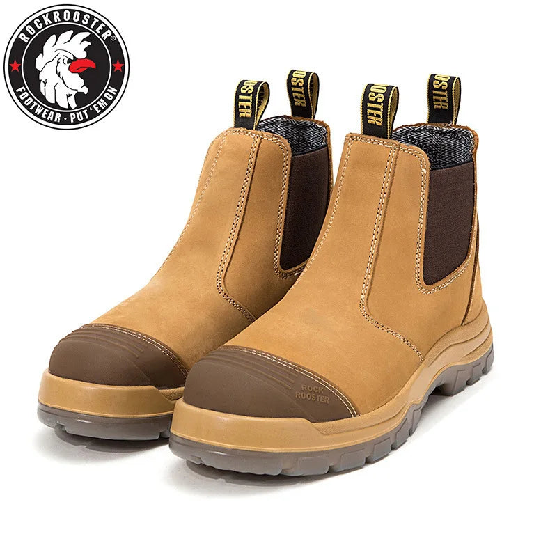 ROCKROOSTER Hiking Shoes Men Waterproof Hunting Boots Leather Safety Shoes Tactical Ankle Boots Work shoes  Sneakers STEEL toe