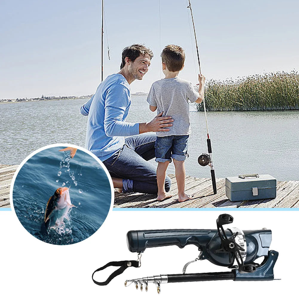 Portable Folding Travel Rods Telescopic Spinning Rod with Reel Line Sea Pole Carbon Fiber for Outdoor Fishing Gifts for Men
