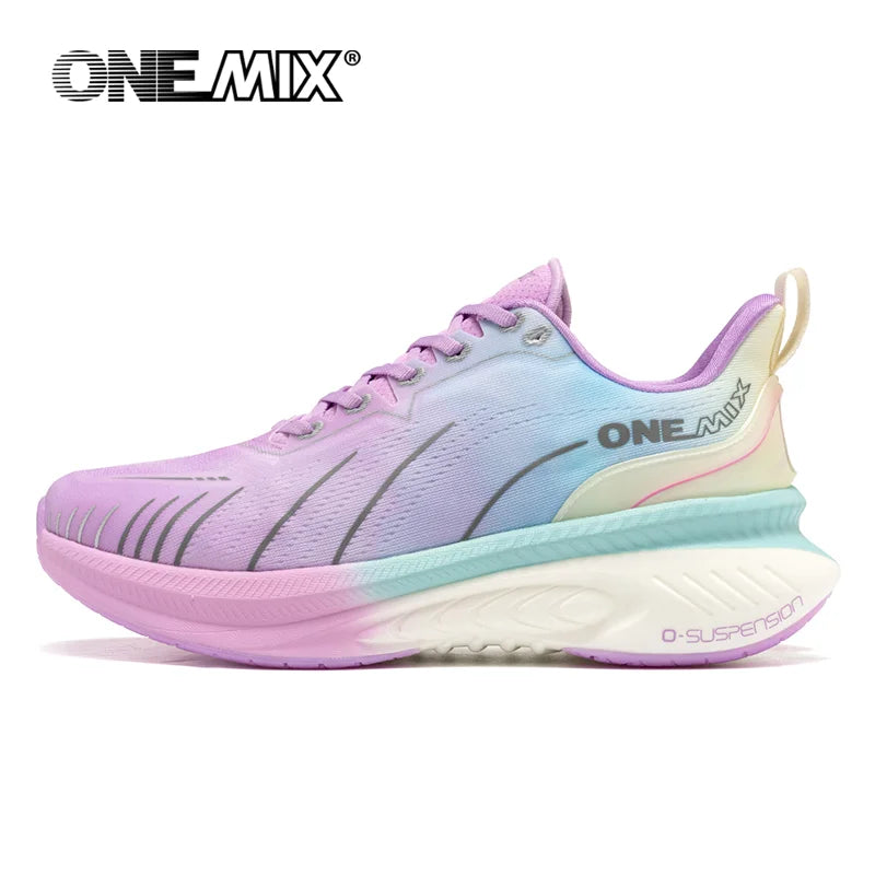 ONEMIX New Cushioning Running Shoes For Men Suitable Heavy Runners Lace Up Sports Women Non-slip Outdoor Athletic Male Sneakers