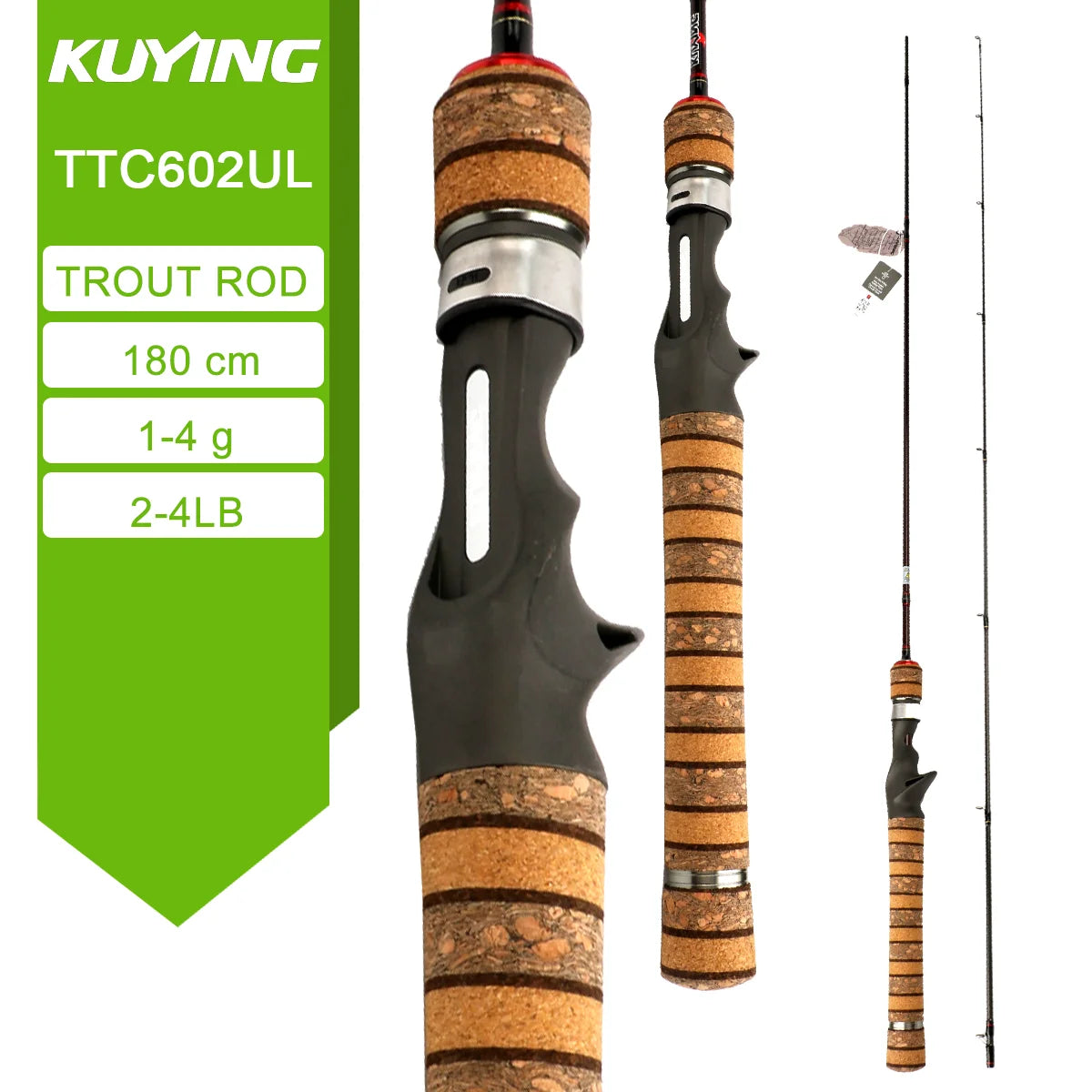 5'2" 6' 6'3" 6'4"6'2" 6'6" Fishing Rod Lure Cane Spinning Casting FUJI Carbon 1-4g 0.8-3g 2-10g M-Fast bfs