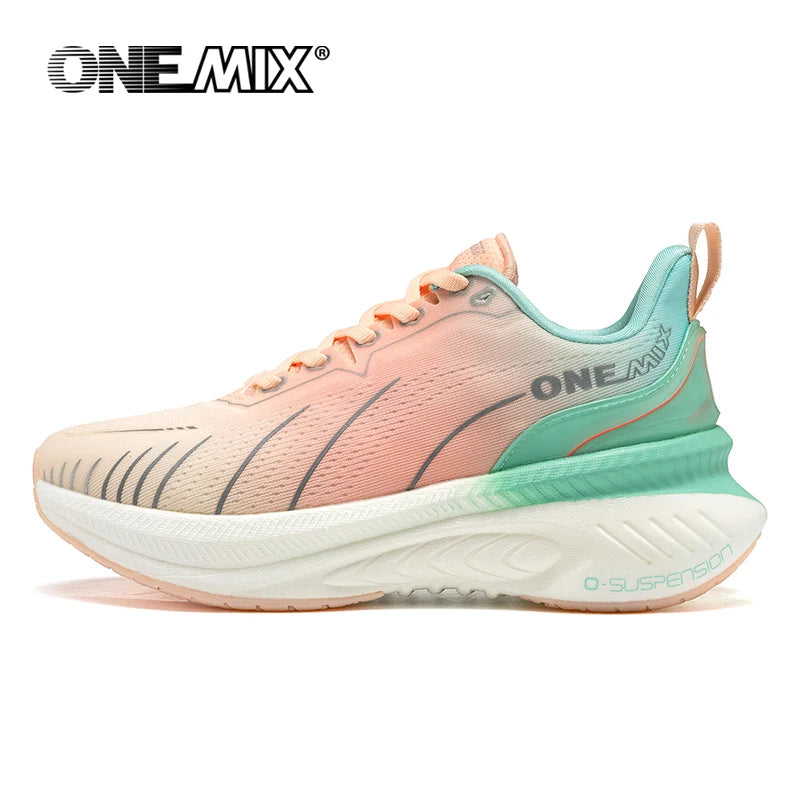 ONEMIX New Cushioning Running Shoes For Men Suitable Heavy Runners Lace Up Sports Women Non-slip Outdoor Athletic Male Sneakers