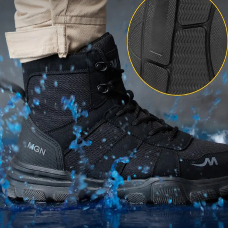 Work Boots Indestructible Safety Shoes Men Steel Toe Shoes Puncture-Proof Sneakers Women Non Slip Work Shoes Male Tactical Boots