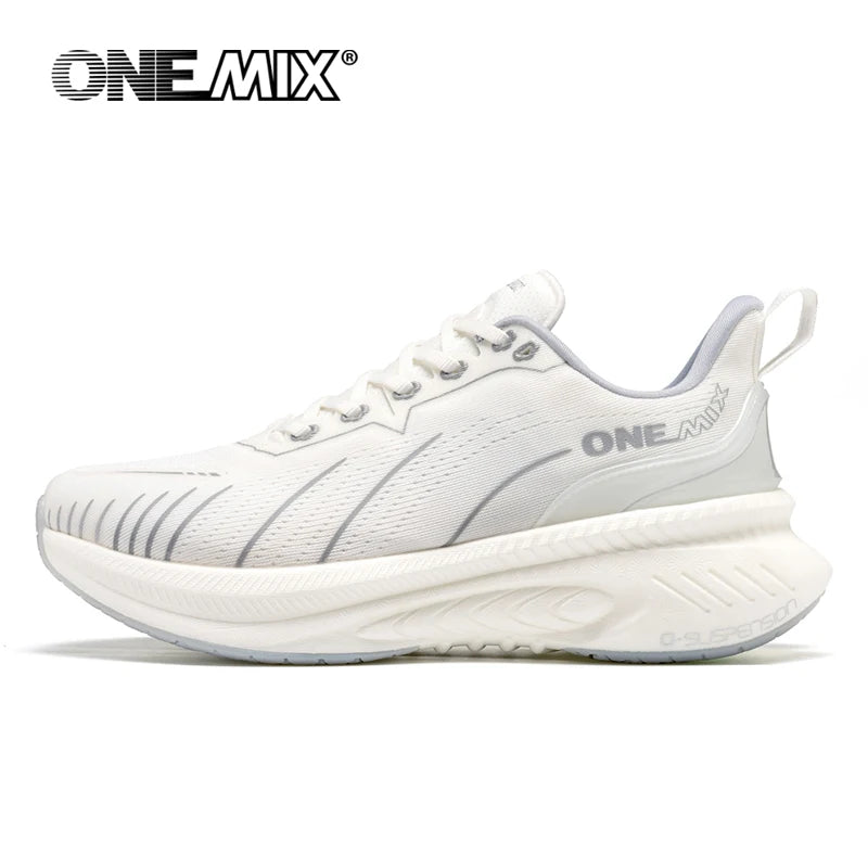ONEMIX New Cushioning Running Shoes For Men Suitable Heavy Runners Lace Up Sports Women Non-slip Outdoor Athletic Male Sneakers