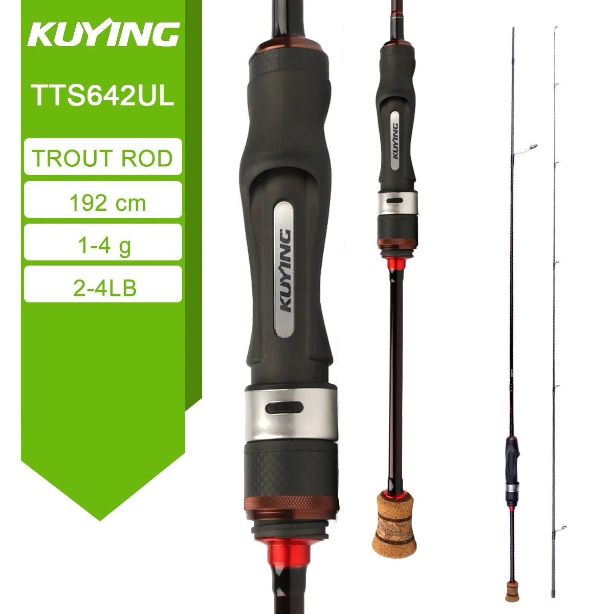 5'2" 6' 6'3" 6'4"6'2" 6'6" Fishing Rod Lure Cane Spinning Casting FUJI Carbon 1-4g 0.8-3g 2-10g M-Fast bfs