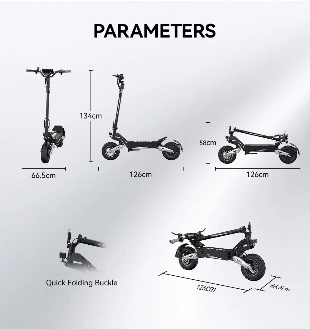 OOTD T10 Adult Foldable Electric Scooter, Max 900W Motor & 18Ah Battery, 45-60km Range, 11 Inch All-Terrain